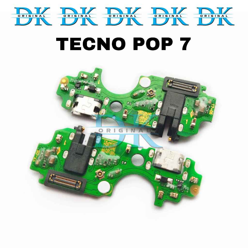 Konektor Charger Tecno Pop 7 USB Papan Cas Mic Pcb Board Ori