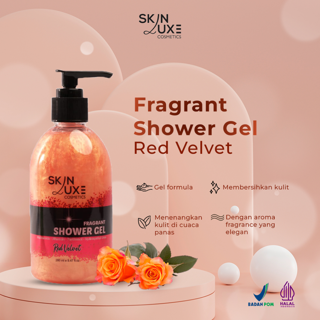 RBCOLLECTION SKINLUXE SHOWER GEL SABUN MANDI BADAN TUBUH FRAGRANT RED VELVET
