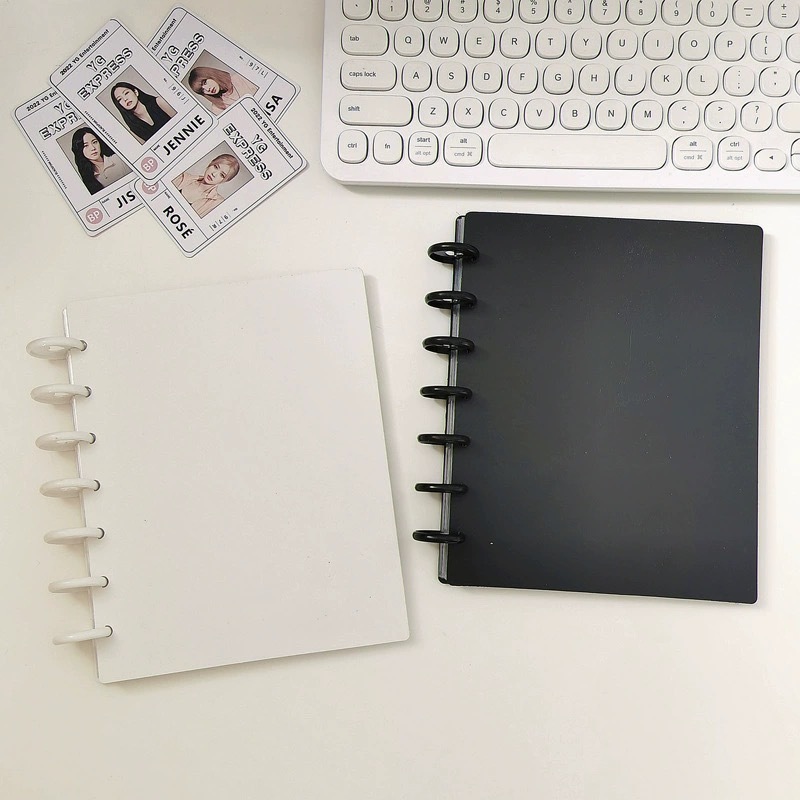 

80 Pockets A5 7 Ring Photocard Binder File Kpop Stationery Four Grid PC Storage Loose Leaf Album Storage Postcard Sleeve