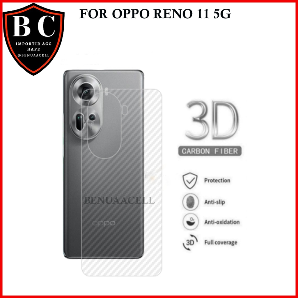 SKIN CARBON OPPO RENO 13 13F RENO 12 12F RENO 11 11F 11 PRO RENO 10 5G - ANTI GORES BELAKANG OPPO RE