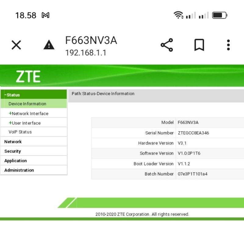 Onu ZTE F663 Olt Modem Fiber optik