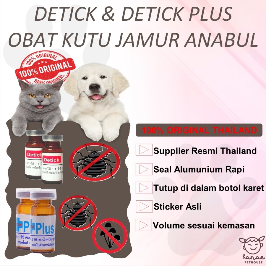Detick Obat Kutu & Detick Plus Obat Kutu Jamur Kucing Anjing