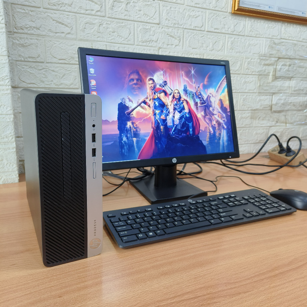 Fullset Komputer HP Core i5 Gen 7 i5-7500 RAM 16GB 8GB SSD CPU PC ProDesk 400 G4 SFF Built Up Siap P