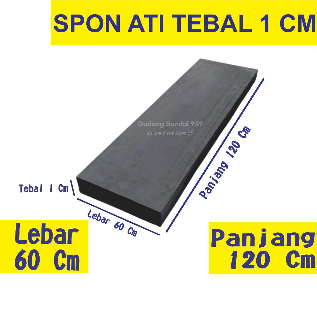 SPON ATI / BUSA ATI / SPON EVA TEBAL 1 CM WARNA HITAM UKURAN 60 CM X 120 CM