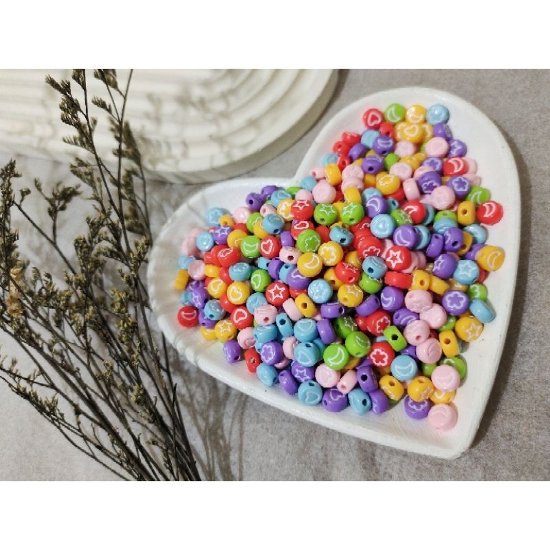 Manik Manik Bulat Pipih Bahan Kerajinan Meronce