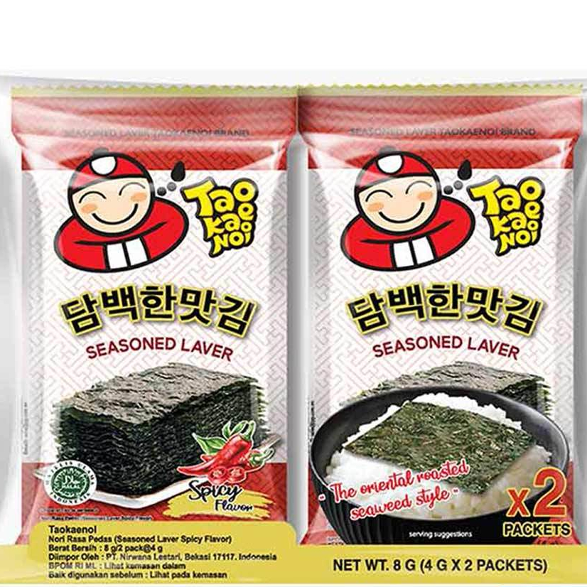 

TAO KAE NOI Seasoned Laver Spicy 2x4gr