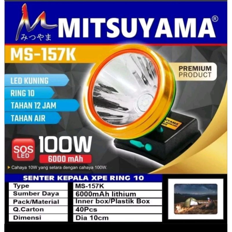 Senter kepala Mitsuyama Ms-156P/Ms-157K Led 100watt berkualitas