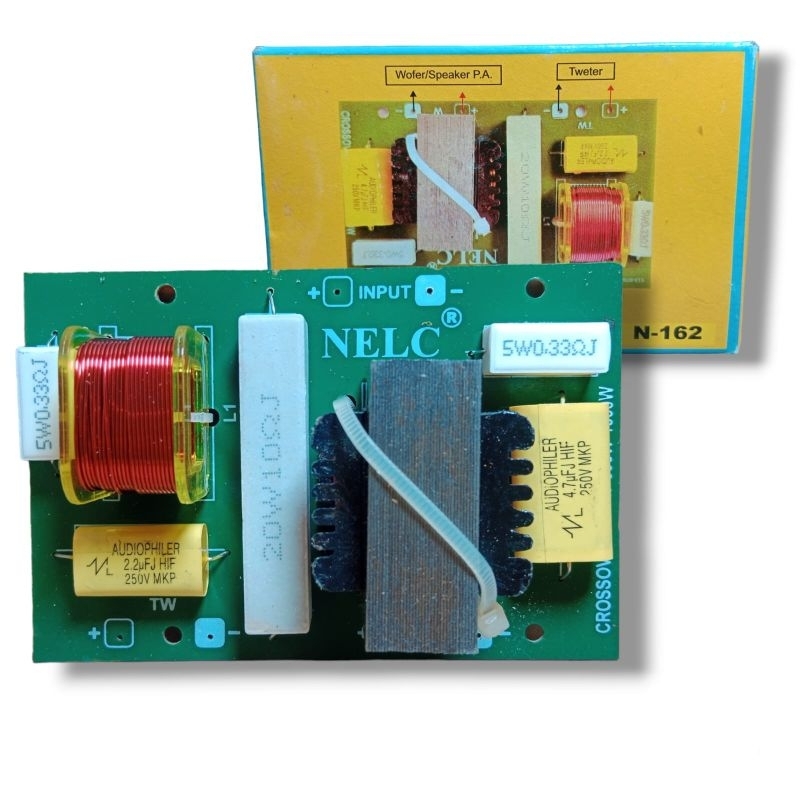 KIT CROSSOVER PASIF 2 WAY 500W-1000W NELC N-162 KROSOVER 2 WAY WOOFER TWETER NELC