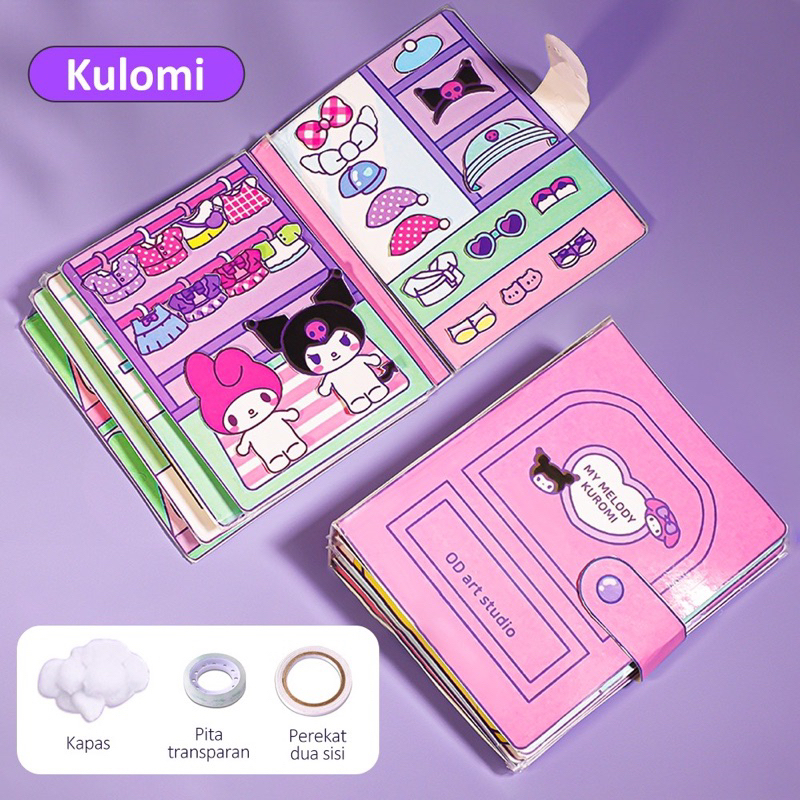 Buku Quiet Book Melody Kuromi Sanrio DIY Mainan Edukasi Anak Busy Book