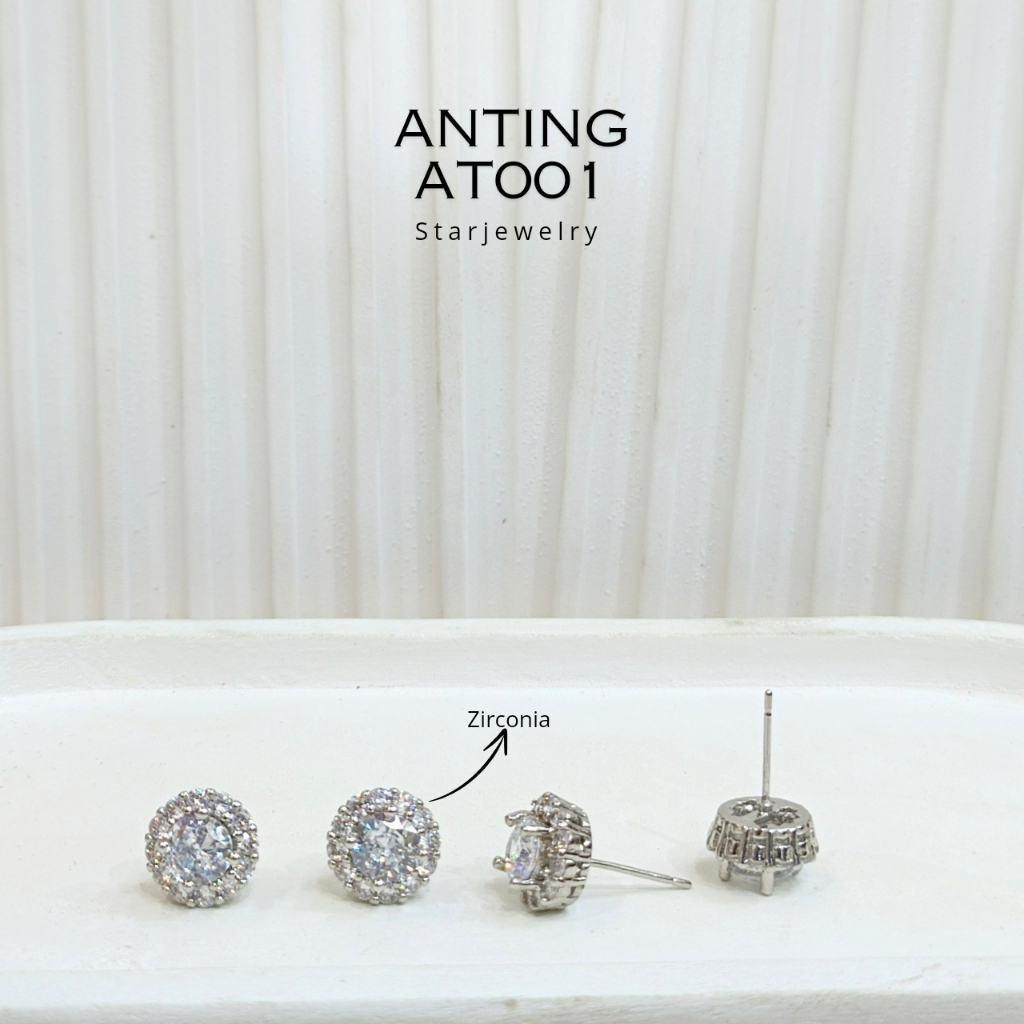 Anting Wanita Bulat Model Tusuk Seperti Emas Warna Awet /Anting AT001