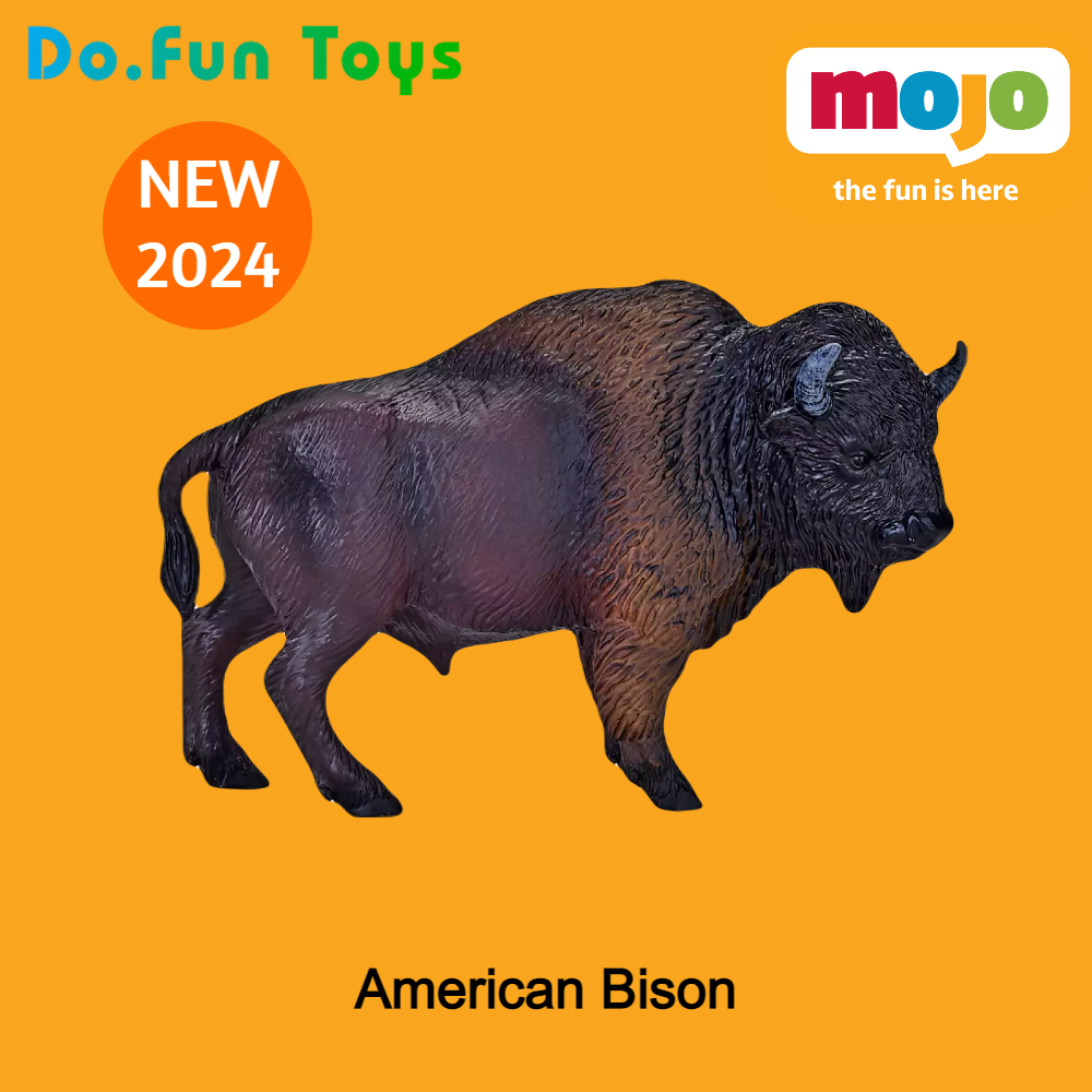 New 2024 MOJO FUN Animal Figurine | AMERICAN BISON / Mainan Miniatur Binatang Bison Amerika