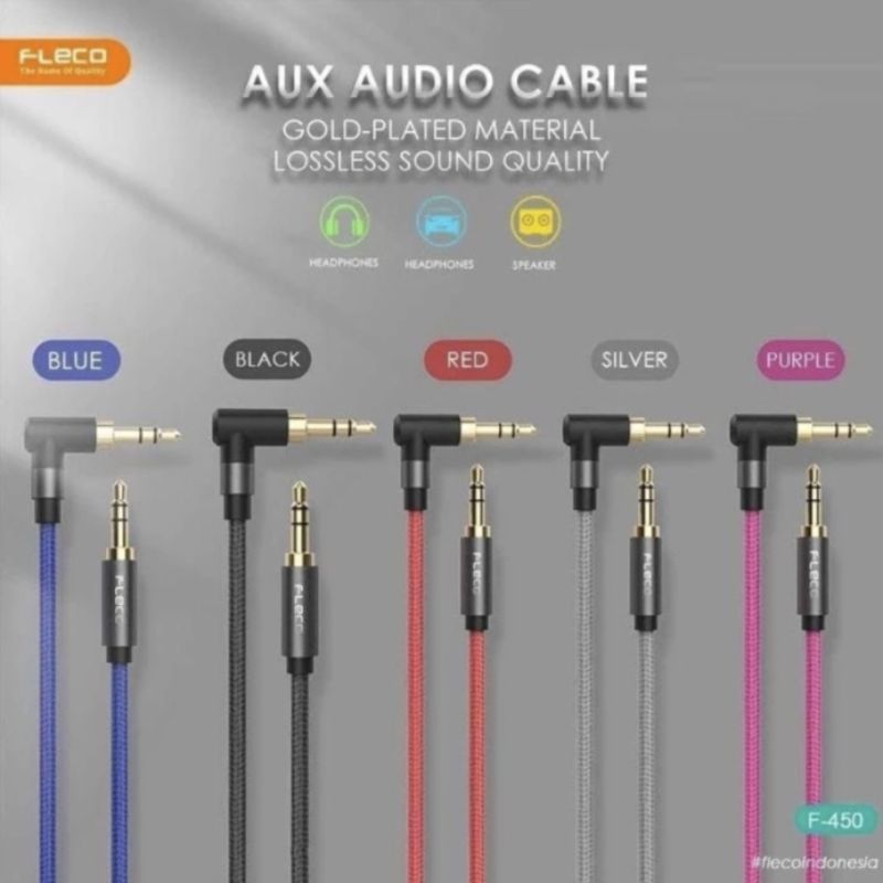 KABEL JACK Kabel Aux HP Jack L 3.5mm Kabel Audio Handphone ke Speaker Dan Mobil Fleco FL450 KABEL AU