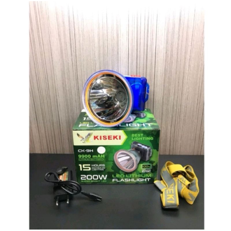 Senter Kepala LED Kiseki 200Wat CK-9H Cahaya kuning dan putih