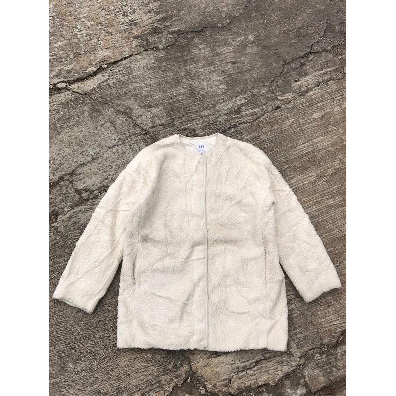 jaket outer sherpa luar GAP warna putih