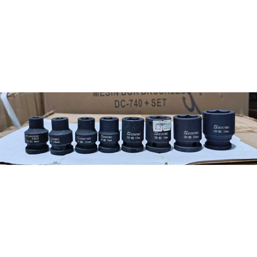 Mata sock impact Jetjo / mata sok shok 1/2 DR 6PT / LAKONI PRO 8mm 10mm 12mm 14mm 17mm 19mm 22mm 24m
