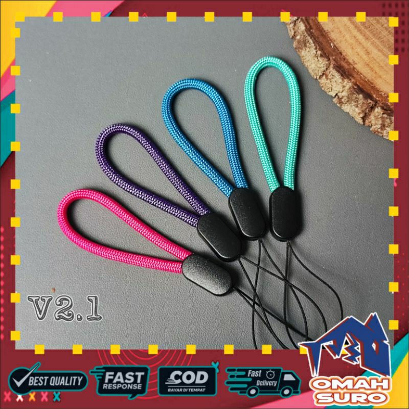 V2.1-FINGER TALI GANTUNGAN HP/WRIST STRAP PARACORD LANYARD HANDPHONE/USB/FLASHDISK/KAMERA/ID CARD/Mo