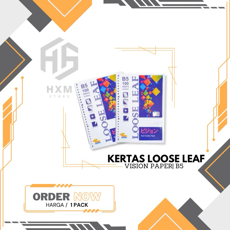 

Kertas Loose Leaf B5 VISION PAPER-100 Sheets [1 Pack]