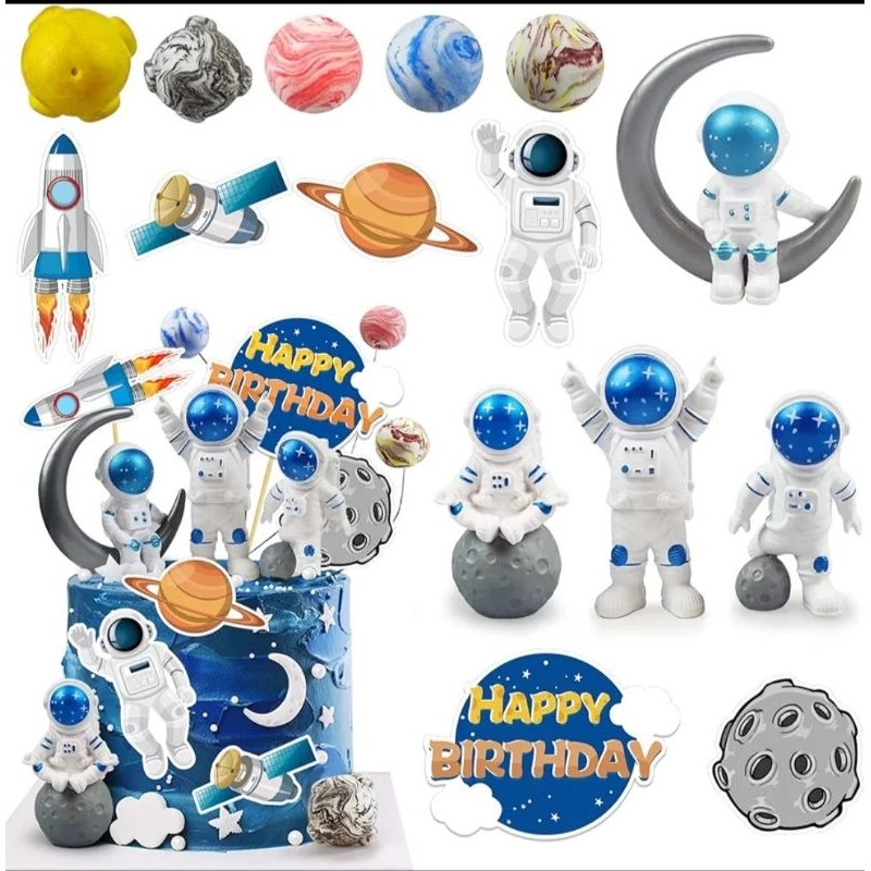 topper karakter astronot/toppercake/hiasan kue ulang tahun zoom ASTRONOT