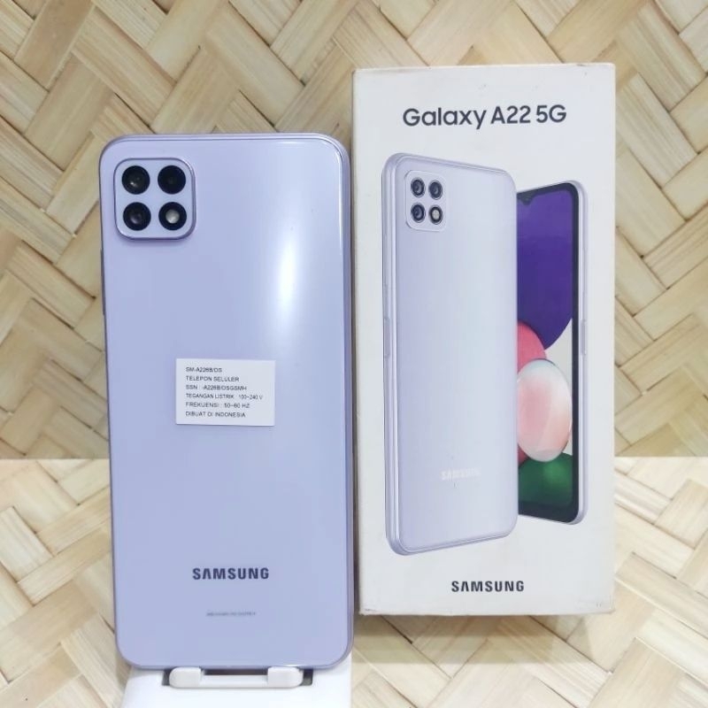 Samsung A22 5G 6/128GB Handphone Second Seken Bekas Fullset Batangan Original