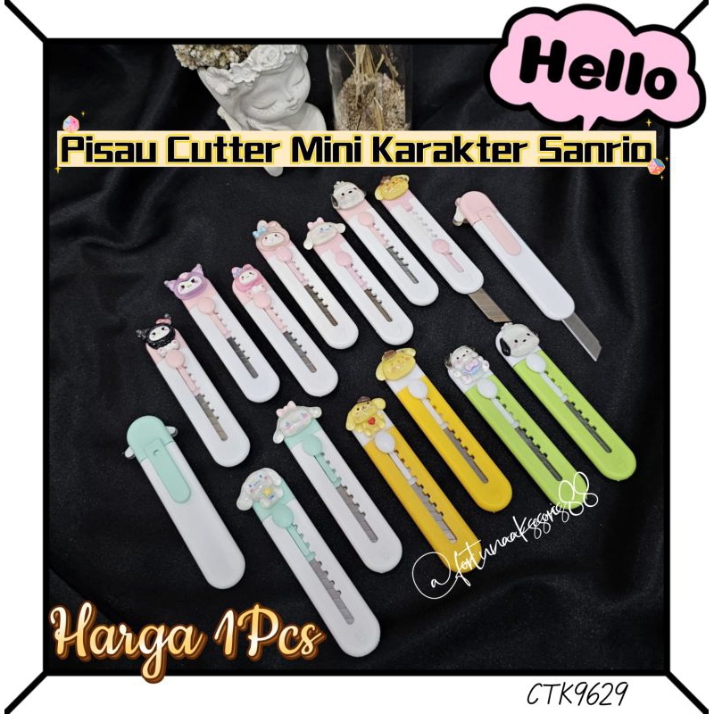 

PISAU CUTTER MINI KARAKTER SANRIO / PISAU CUTTER FANCY / PISAU CUTTER MINI SERBAGUNA / CUTE CAHRACHTER CUTTER KNIFE / CTK9629