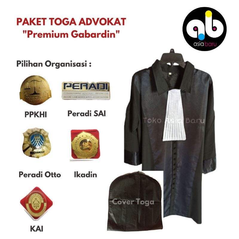 YU8 TOGA PENGACARA/ADVOKAT GABARDIN PREMIUM 100% ORINAL BLACK