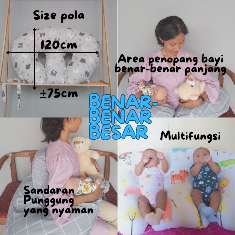 Bantal menyusui BAYI KEMBAR 3shape SANGAT BESAR bisa request motif