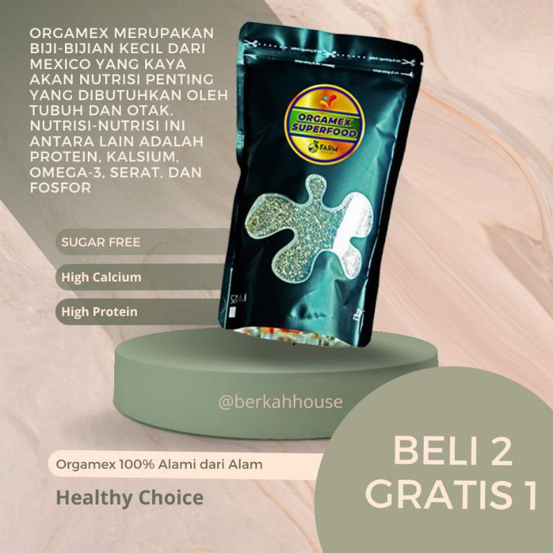 

ORGAMEX SUPERFOOD Biji-bijian Alami kaya omega 3 dan tinggi kalsium
