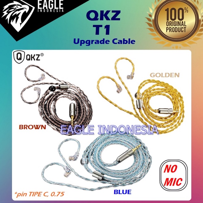 Klasik QKZ T1 Kabel Upgrade 2 Cores 8 Strand FOR KZ QKZ TRN