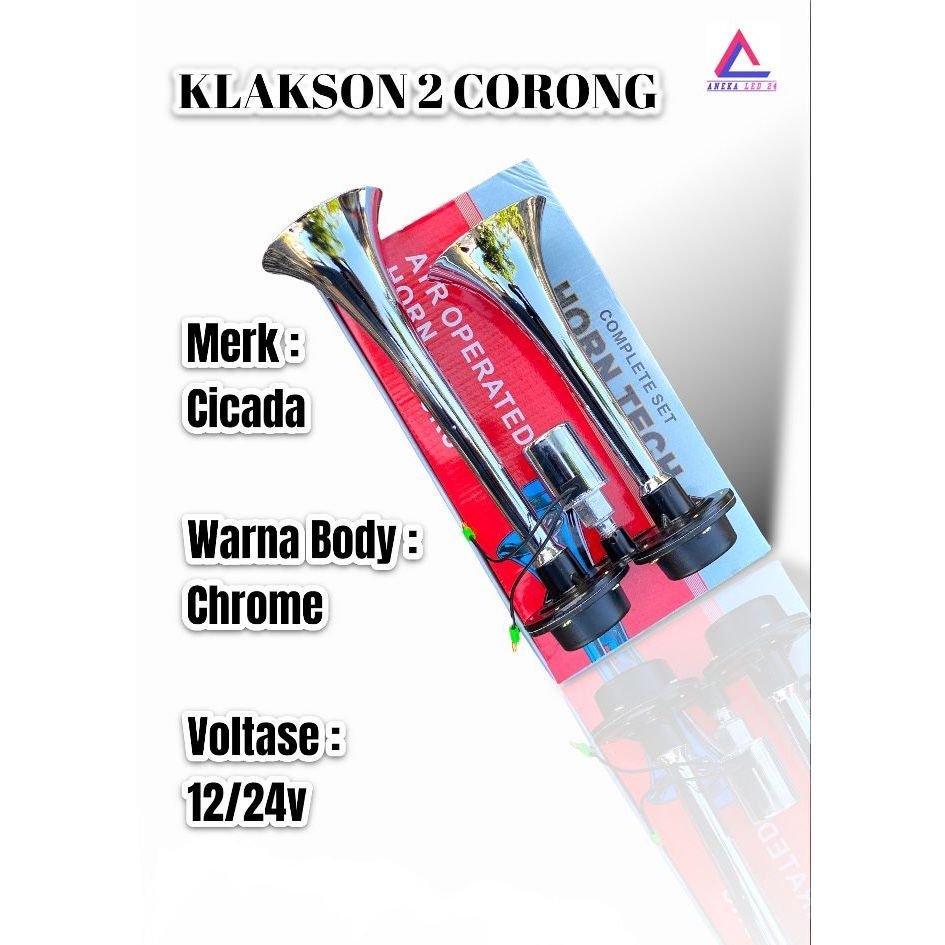 KLAKSON 2 CORONG | KLAKSON 2 TEROMPET CICADA 12V/24V | KLAKSON ANGIN TRUK MOBIL BUS