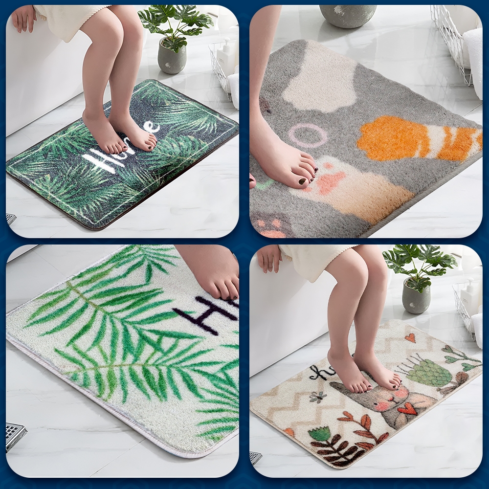 Hoas Official Shop Keset Kaki Lembut Anti Slip Keset Bulu Kamar Tidur Dapur Kamar Mandi Serbaguna Se