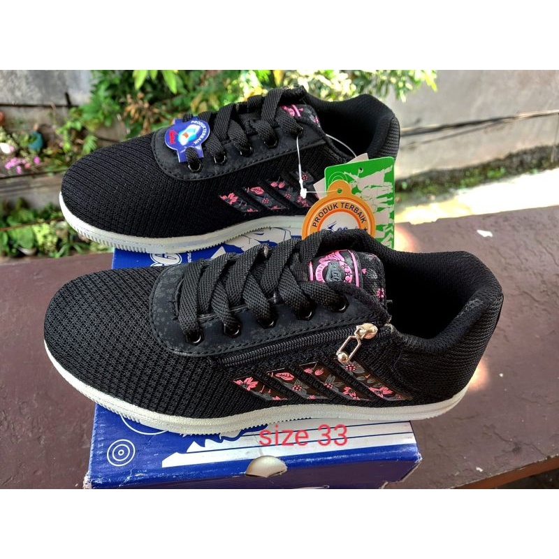 sepatu sekolah hitam anak sd loggo original