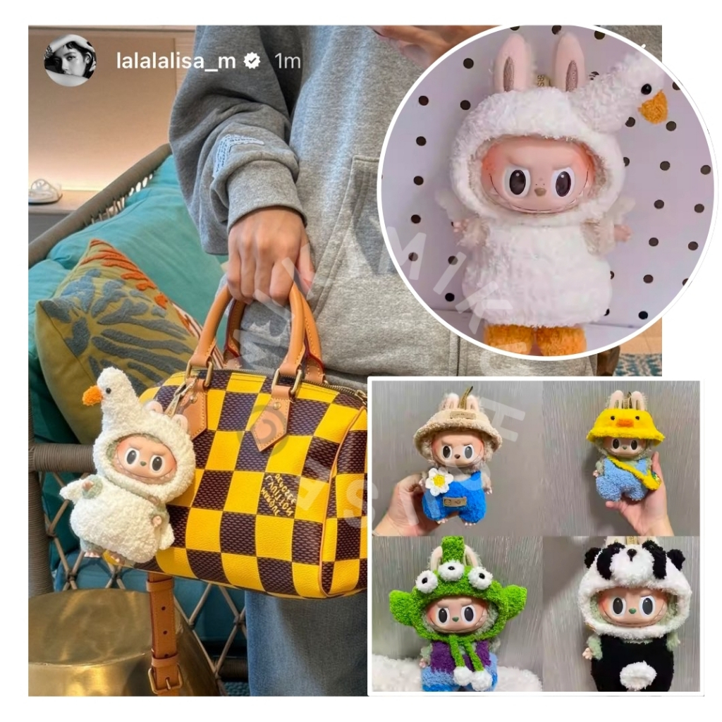 LISA POPMART LABUBU THE MONSTERS COSTUME BEBEK BAJU POP MART LABUBU KOSTUM VINYL GANTUNGAN KEYRING B