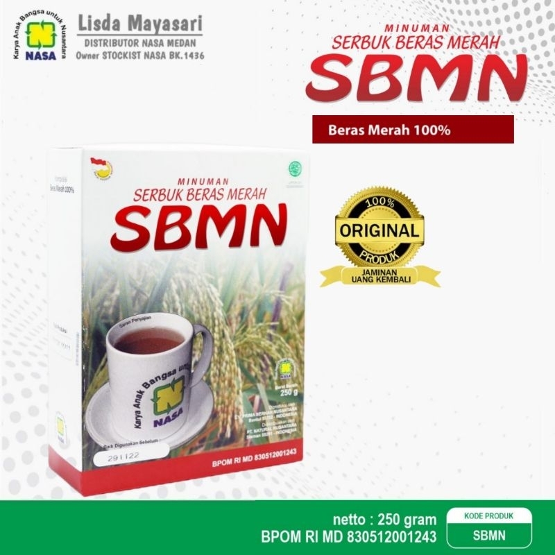 

SERBUK BERAS MERAH SBMN 250 GRAM Asli Original NASA Official - Gudang Distributor Stockist Lisda Mayasari Medan