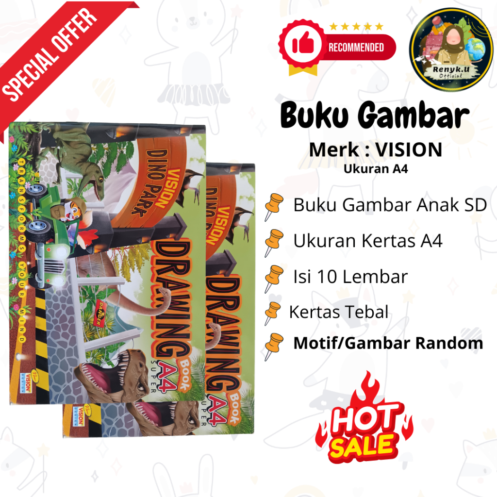 

VISION BUKU GAMBAR UKURAN A4 ISI 10 LEMBAR PER BUKU [ BUKU GAMBAR ANAK SD ]