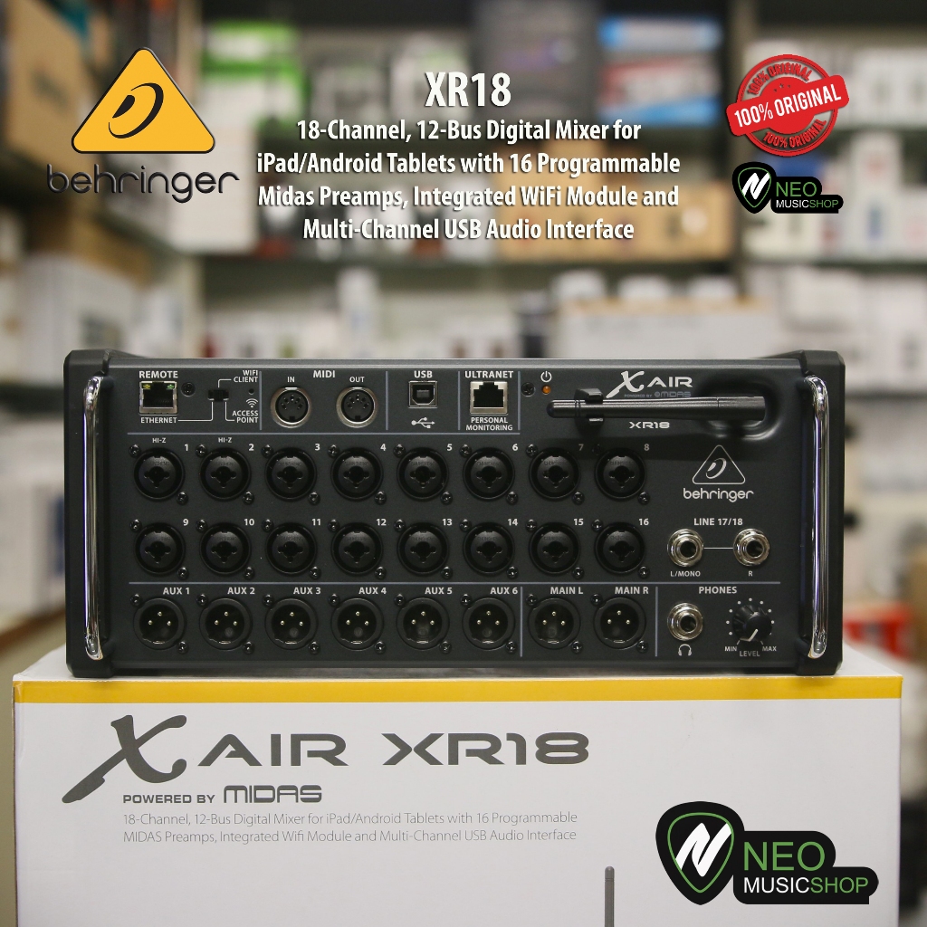 Behringer XR18 Xair18 XR-18 18-Channel, 12-Bus Dital Mixer and Multi-Channel USB Audio Interface