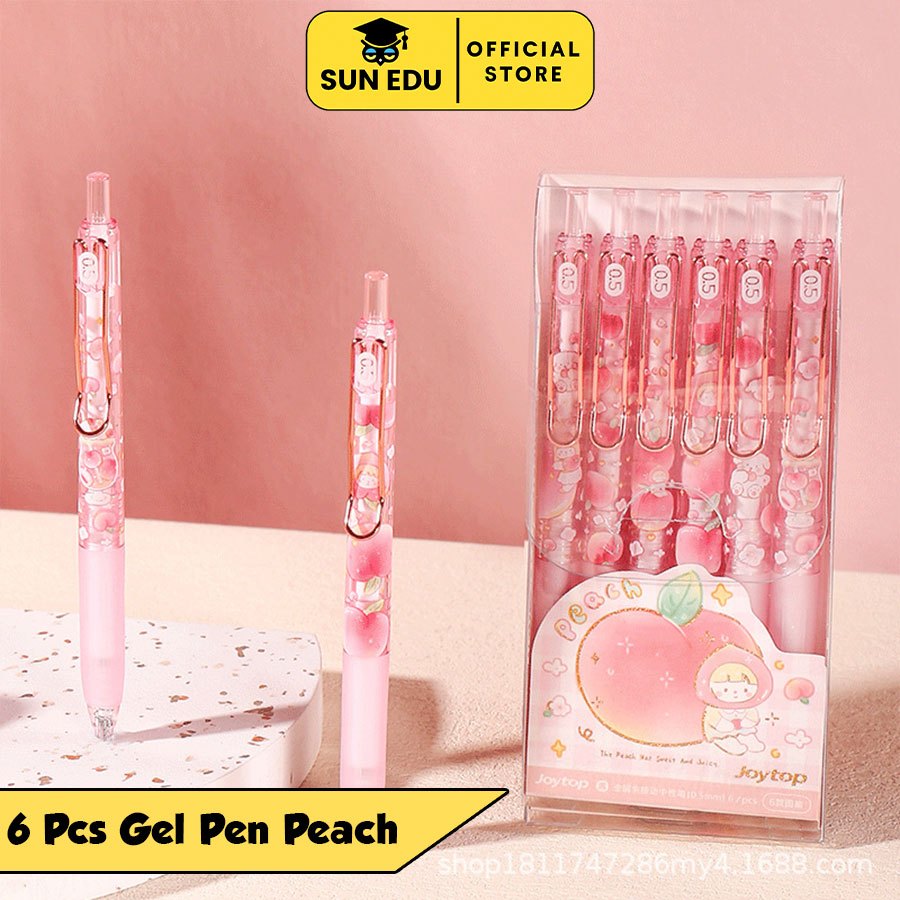 

6Pcs Pulpen Gel Mekanik Lucu Pink