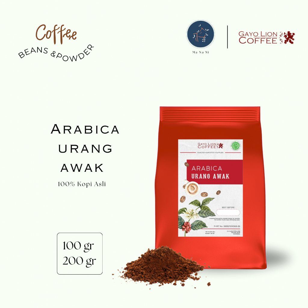 

Kopi Bubuk Arabica Red Gayo Lion Coffee 200 gr