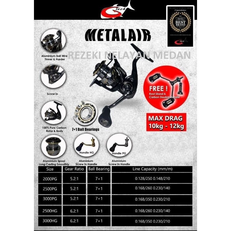 Reel G-TECH Metal Air 2000 / 2500 / 3000 | Reel G-TECH Super Ringan