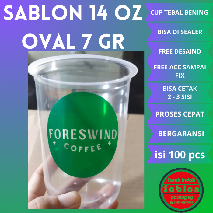 {{Cup Sablon isi 100 Pcs}} Gelas Cup Ready Semuah Ukuran Free desaind