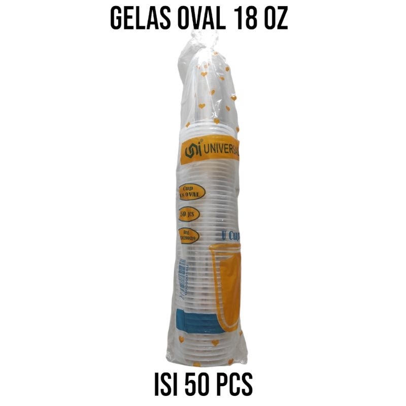 CUP GELAS 18 OZ / CUP GELAS OVAL 18 OZ/ GELAS PLASTIK UNIVERSAL