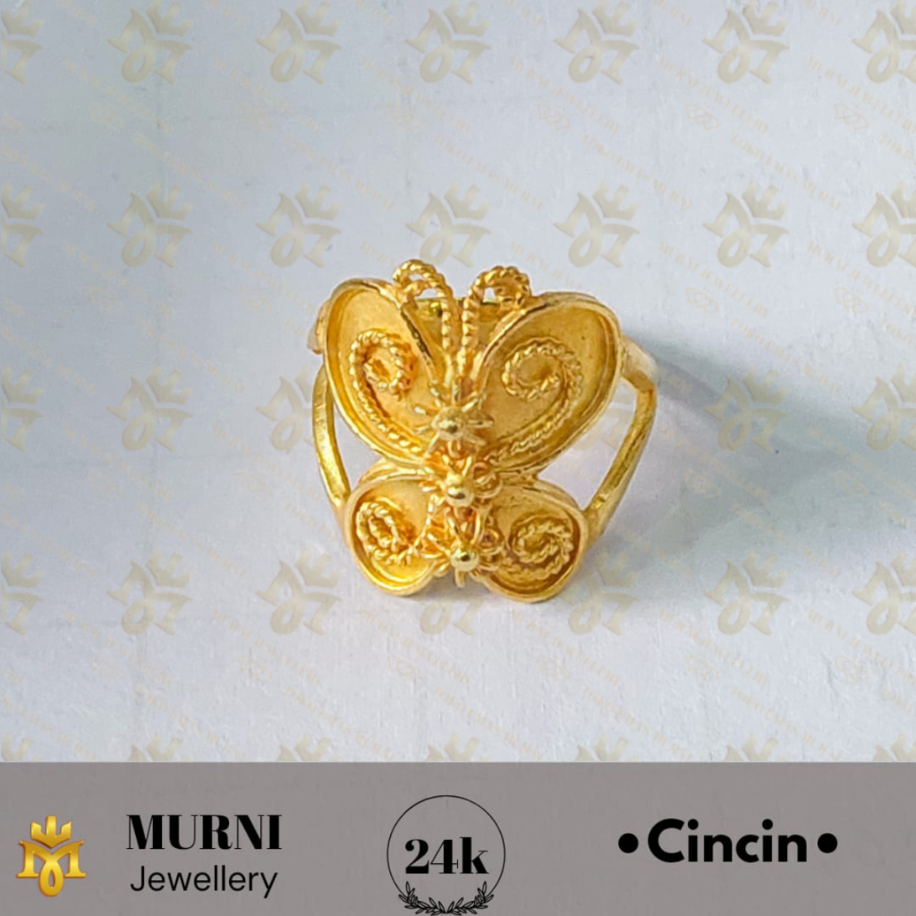 Cincin Emas 24K Asli Model Butterfly - Toko Emas Murni