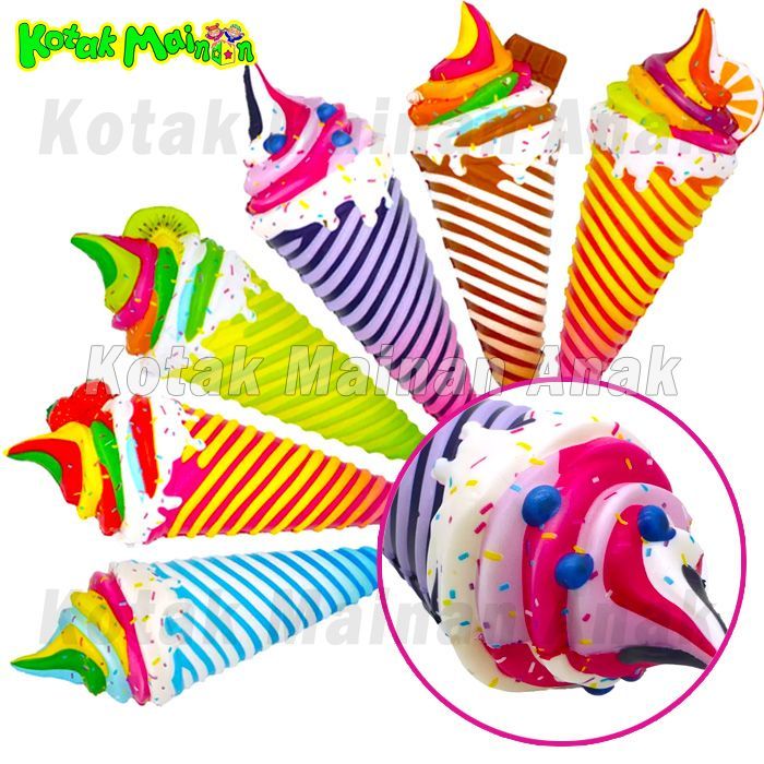 Mainan Anak Squishy Slow Ice Cream Cone Besar Patrik Pencet Mochi Lucu