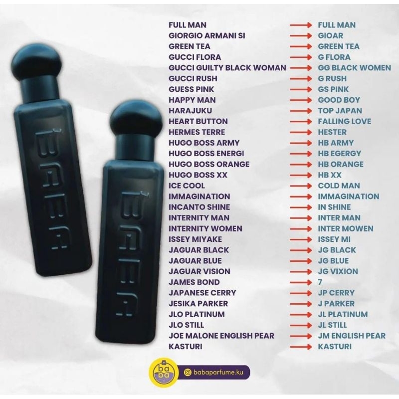 Baba Parfum Parfume Baba Original 100% Parfum official wangi tahan lama dominant wanita fresh hijab 