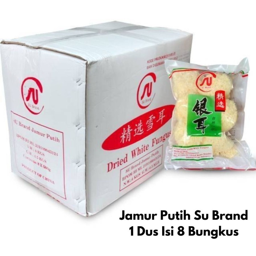 

SU Brand Jamur Putih / Jamur Es Full Carton 500gr x 8 Bungkus / Dus