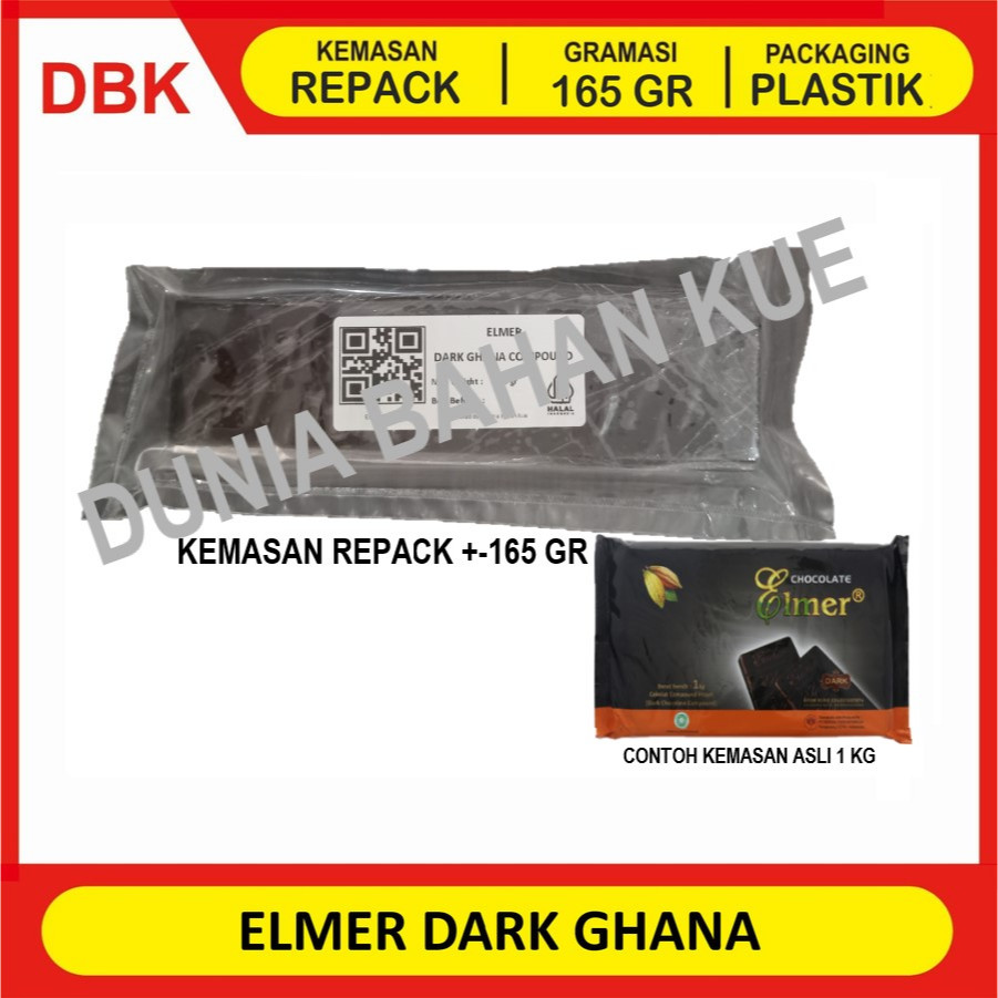 

ELMER COKLAT BATANG / CHOCOLATE COMPOUND REPACK 165 GR - DARK GHANA