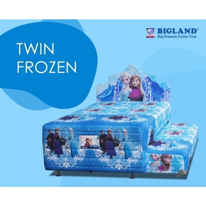Bigland Frozen Sand 3D Spring Bed 2in1 Ukuran 100-120/spring bed karakter/speing bed 1in 2 termurah/