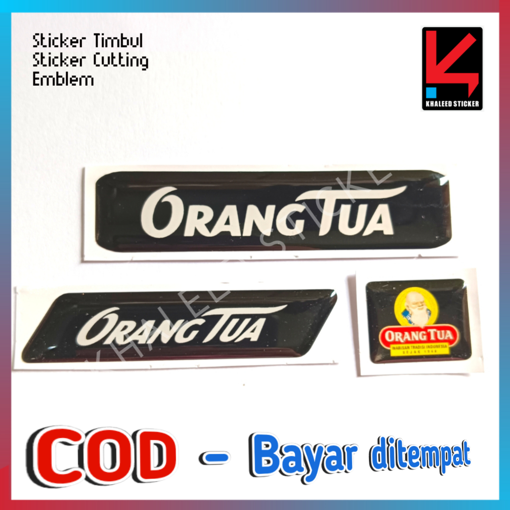 PAKET BUNDLING STICKER EMBLEM ORANG TUA STIKER MOTOR TIMBUL EMBLEM 3D
