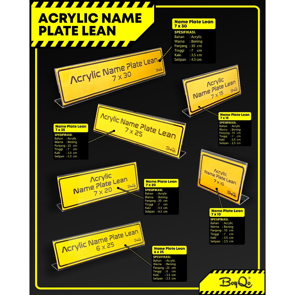 

BoyQo Papan Nama Meja 1Kaki | Desk Name Tag | Name Plate Tag