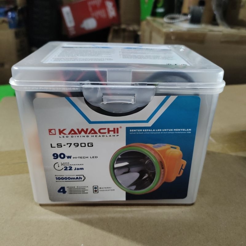 Senter Kepala Selam LED KAWACHI LS-790G 90watt Baterai Lithium 10000mAh