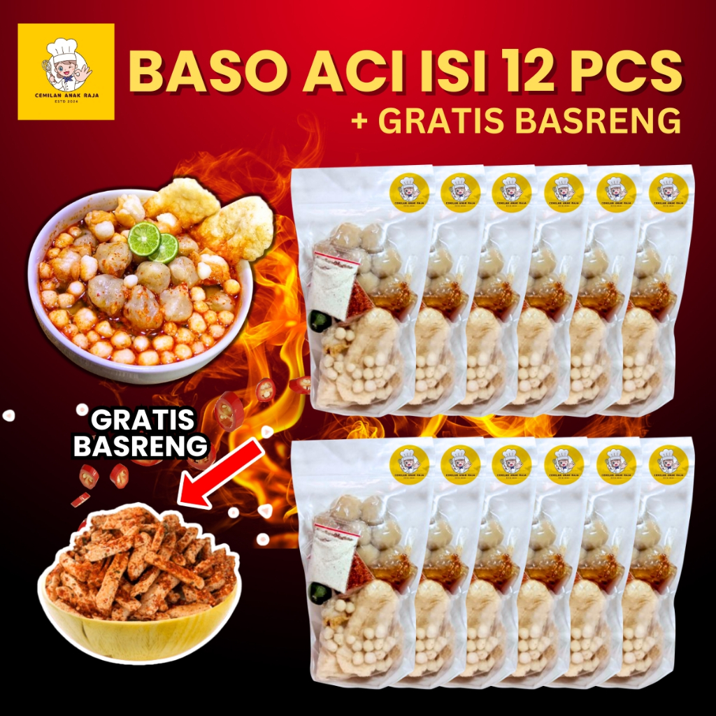 

PAKET HEMAT 12 BUNGKUS BASO ACI + GRATIS BASRENG